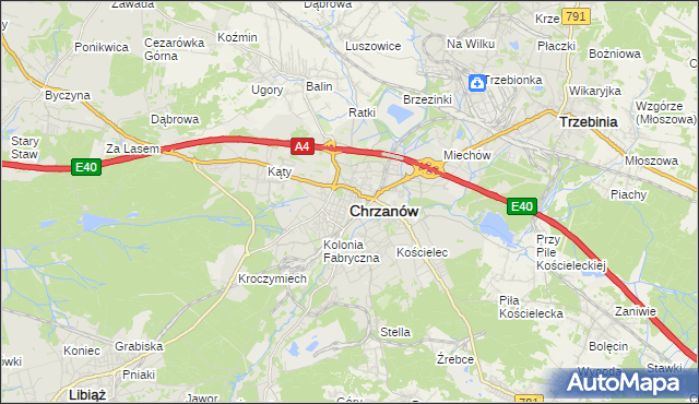 mapa Chrzanów, Chrzanów na mapie Targeo