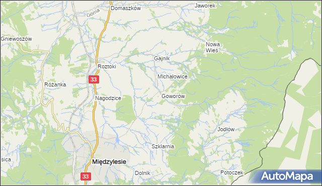 mapa Goworów, Goworów na mapie Targeo