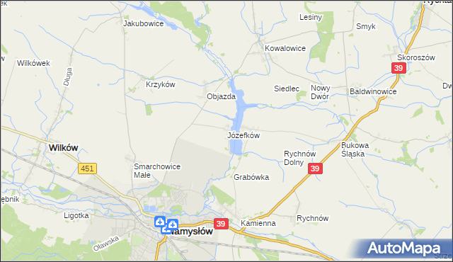 mapa Józefków gmina Namysłów, Józefków gmina Namysłów na mapie Targeo