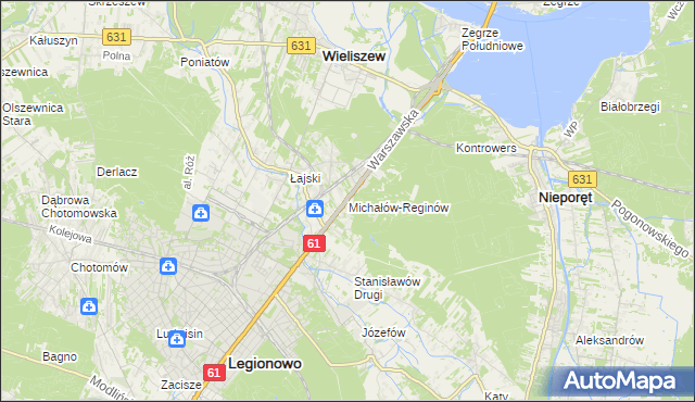 mapa Michałów-Reginów, Michałów-Reginów na mapie Targeo