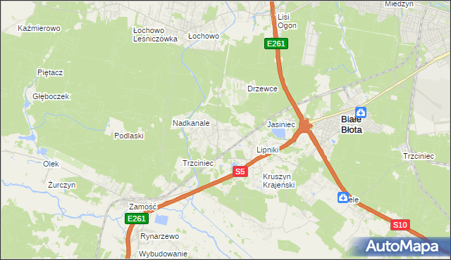 mapa Murowaniec gmina Białe Błota, Murowaniec gmina Białe Błota na mapie Targeo