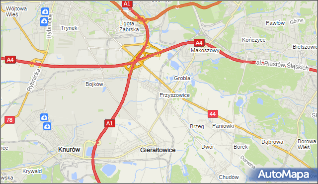 mapa Przyszowice, Przyszowice na mapie Targeo