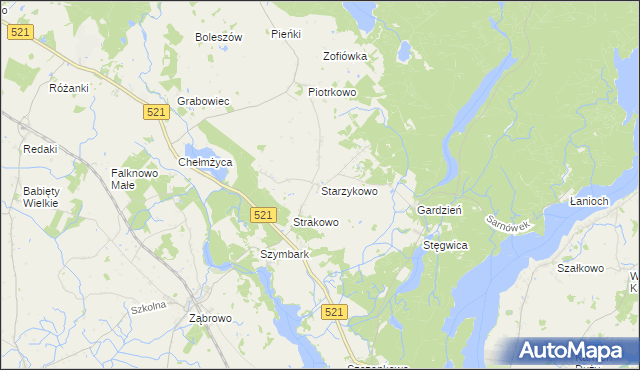 mapa Starzykowo, Starzykowo na mapie Targeo