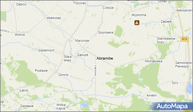 mapa Abramów powiat lubartowski, Abramów powiat lubartowski na mapie Targeo
