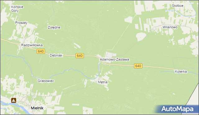 mapa Adamowo-Zastawa, Adamowo-Zastawa na mapie Targeo