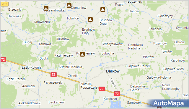 mapa Antoniew-Lubocha, Antoniew-Lubocha na mapie Targeo