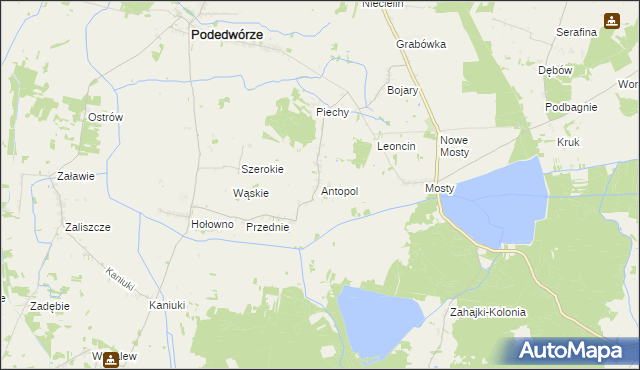 mapa Antopol gmina Podedwórze, Antopol gmina Podedwórze na mapie Targeo