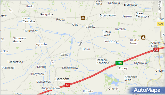 mapa Basin gmina Baranów, Basin gmina Baranów na mapie Targeo