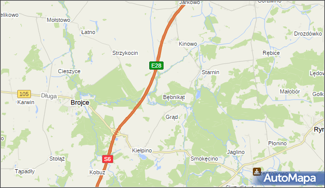 mapa Bębnikąt gmina Rymań, Bębnikąt gmina Rymań na mapie Targeo