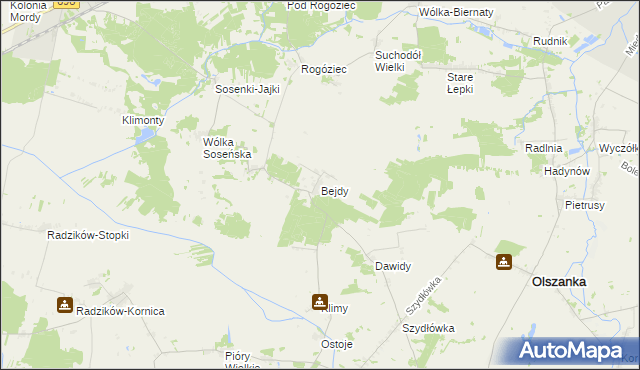 mapa Bejdy, Bejdy na mapie Targeo