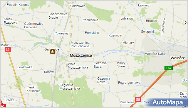 mapa Białkowice, Białkowice na mapie Targeo