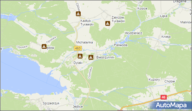 mapa Biestrzynnik, Biestrzynnik na mapie Targeo