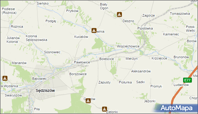 mapa Boleścice, Boleścice na mapie Targeo