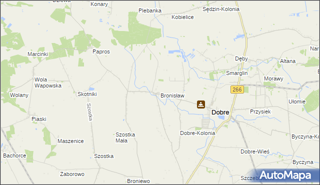 mapa Bronisław gmina Dobre, Bronisław gmina Dobre na mapie Targeo