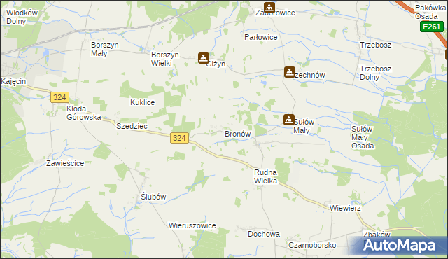 mapa Bronów gmina Góra, Bronów gmina Góra na mapie Targeo