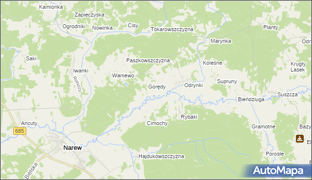 mapa Bruszkowszczyzna, Bruszkowszczyzna na mapie Targeo