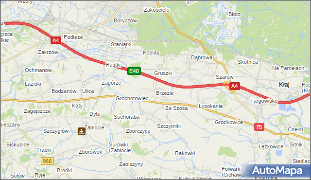 mapa Brzezie gmina Kłaj, Brzezie gmina Kłaj na mapie Targeo