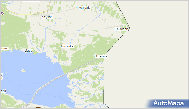 mapa Brzezina gmina Michałowo, Brzezina gmina Michałowo na mapie Targeo