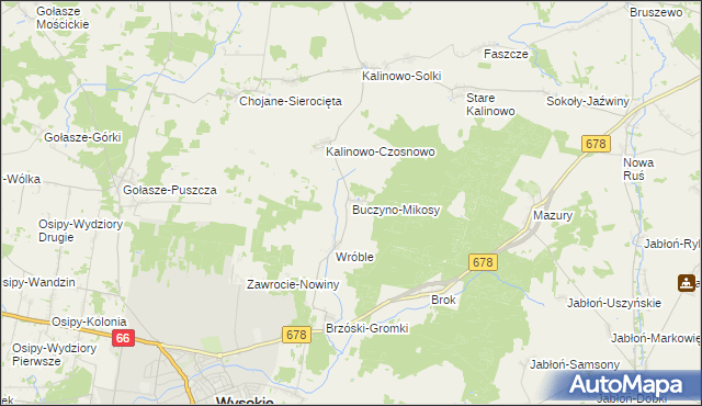mapa Buczyno-Mikosy, Buczyno-Mikosy na mapie Targeo