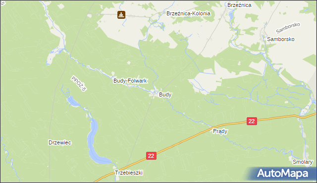 mapa Budy gmina Jastrowie, Budy gmina Jastrowie na mapie Targeo