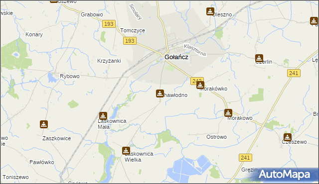 mapa Chawłodno, Chawłodno na mapie Targeo