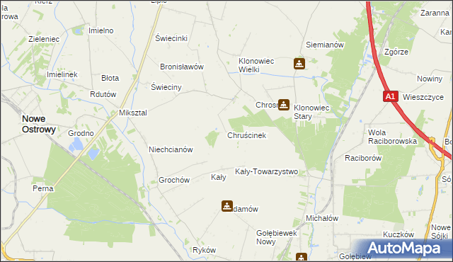 mapa Chruścinek, Chruścinek na mapie Targeo