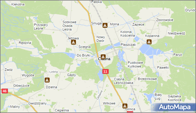 mapa Ciasna, Ciasna na mapie Targeo