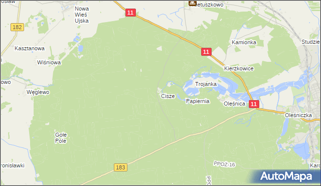 mapa Cisze, Cisze na mapie Targeo