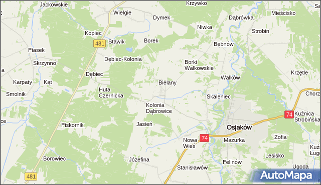 mapa Czernice gmina Osjaków, Czernice gmina Osjaków na mapie Targeo