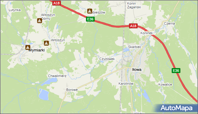 mapa Czyżówek, Czyżówek na mapie Targeo