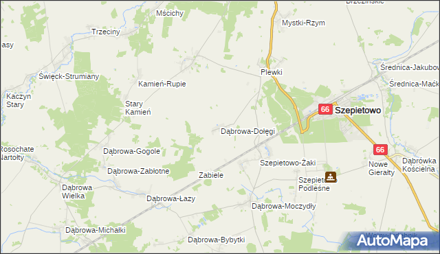 mapa Dąbrowa-Dołęgi, Dąbrowa-Dołęgi na mapie Targeo