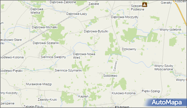 mapa Dąbrowa-Tworki, Dąbrowa-Tworki na mapie Targeo