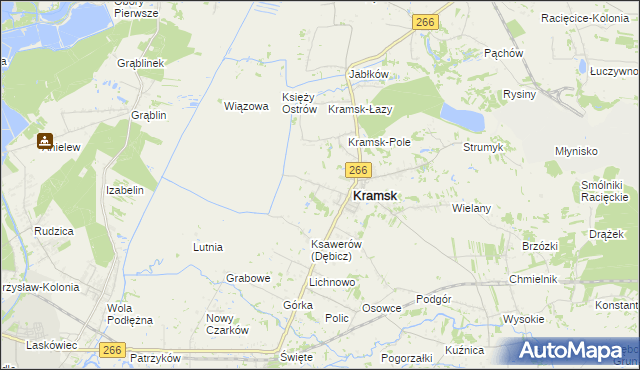 mapa Dębicz gmina Kramsk, Dębicz gmina Kramsk na mapie Targeo