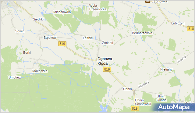 mapa Dębowa Kłoda, Dębowa Kłoda na mapie Targeo