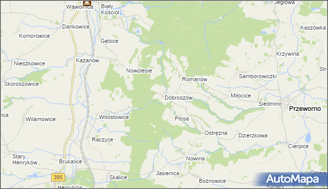 mapa Dobroszów gmina Przeworno, Dobroszów gmina Przeworno na mapie Targeo