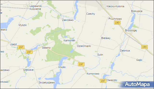 mapa Dziećmiarki, Dziećmiarki na mapie Targeo