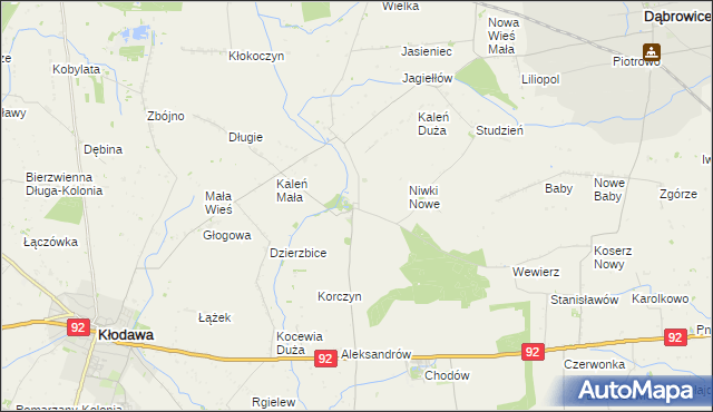 mapa Dzierzbice Osada, Dzierzbice Osada na mapie Targeo