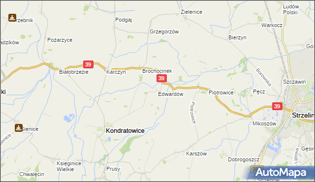 mapa Edwardów gmina Kondratowice, Edwardów gmina Kondratowice na mapie Targeo