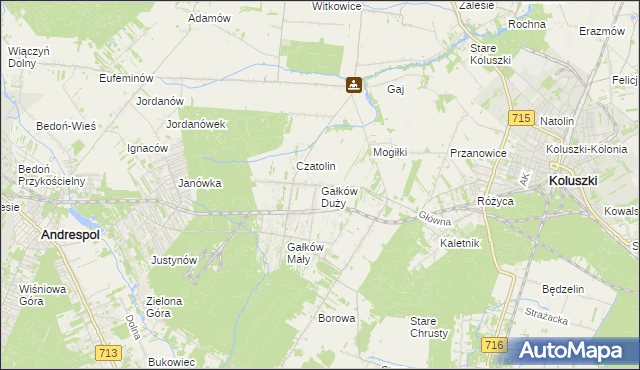 mapa Gałków Duży, Gałków Duży na mapie Targeo