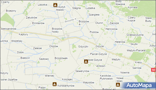 mapa Giżyczki, Giżyczki na mapie Targeo