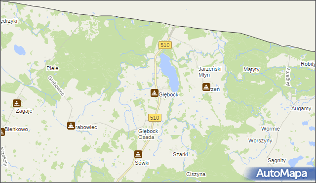 mapa Głębock gmina Lelkowo, Głębock gmina Lelkowo na mapie Targeo