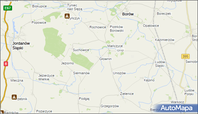 mapa Głownin, Głownin na mapie Targeo