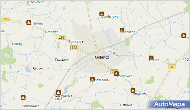 mapa Gołańcz, Gołańcz na mapie Targeo