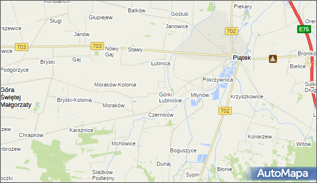 mapa Górki Łubnickie, Górki Łubnickie na mapie Targeo