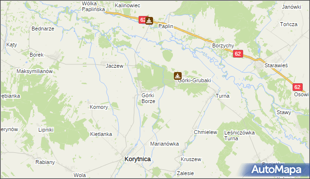 mapa Górki Średnie, Górki Średnie na mapie Targeo