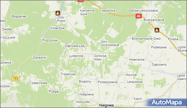 mapa Gorzków Nowy, Gorzków Nowy na mapie Targeo