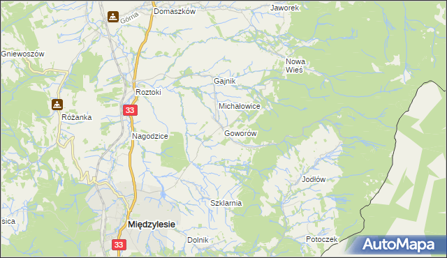 mapa Goworów, Goworów na mapie Targeo