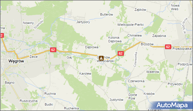 mapa Grochów Włościański, Grochów Włościański na mapie Targeo