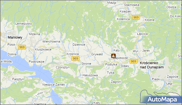 mapa Grywałd, Grywałd na mapie Targeo