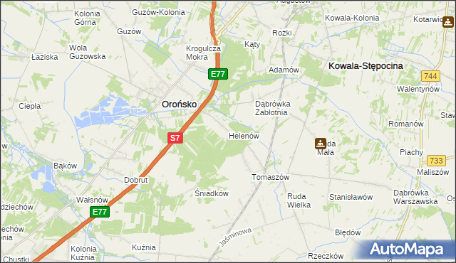 mapa Helenów gmina Orońsko, Helenów gmina Orońsko na mapie Targeo